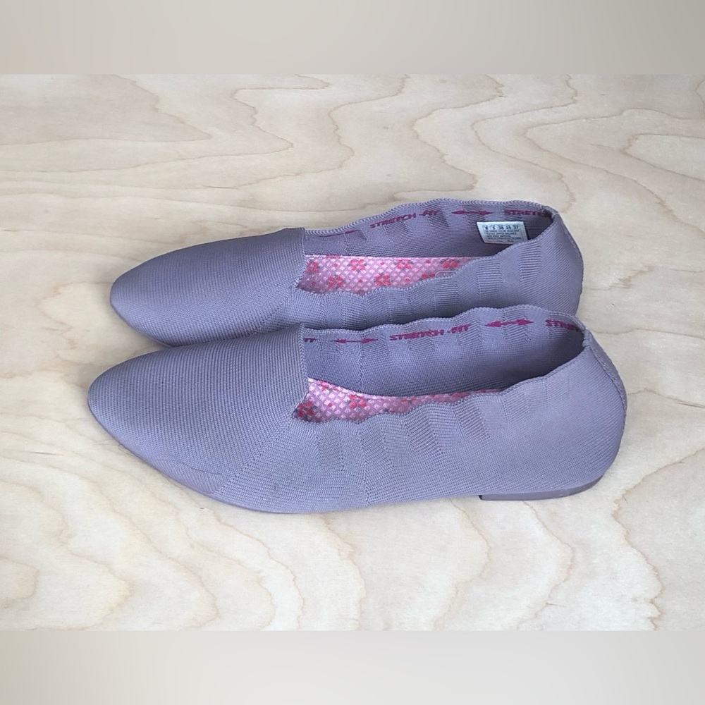 Skechers Charcoal Air Cooler Ballet Flats Casual Memory Foam Women Size 8.